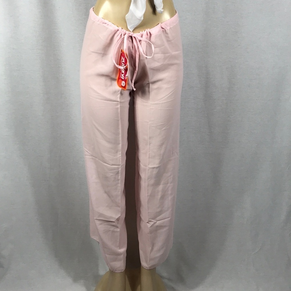 Zuliana Size Medium Light Pink Beach Pants With Waist Tie. New With Tags